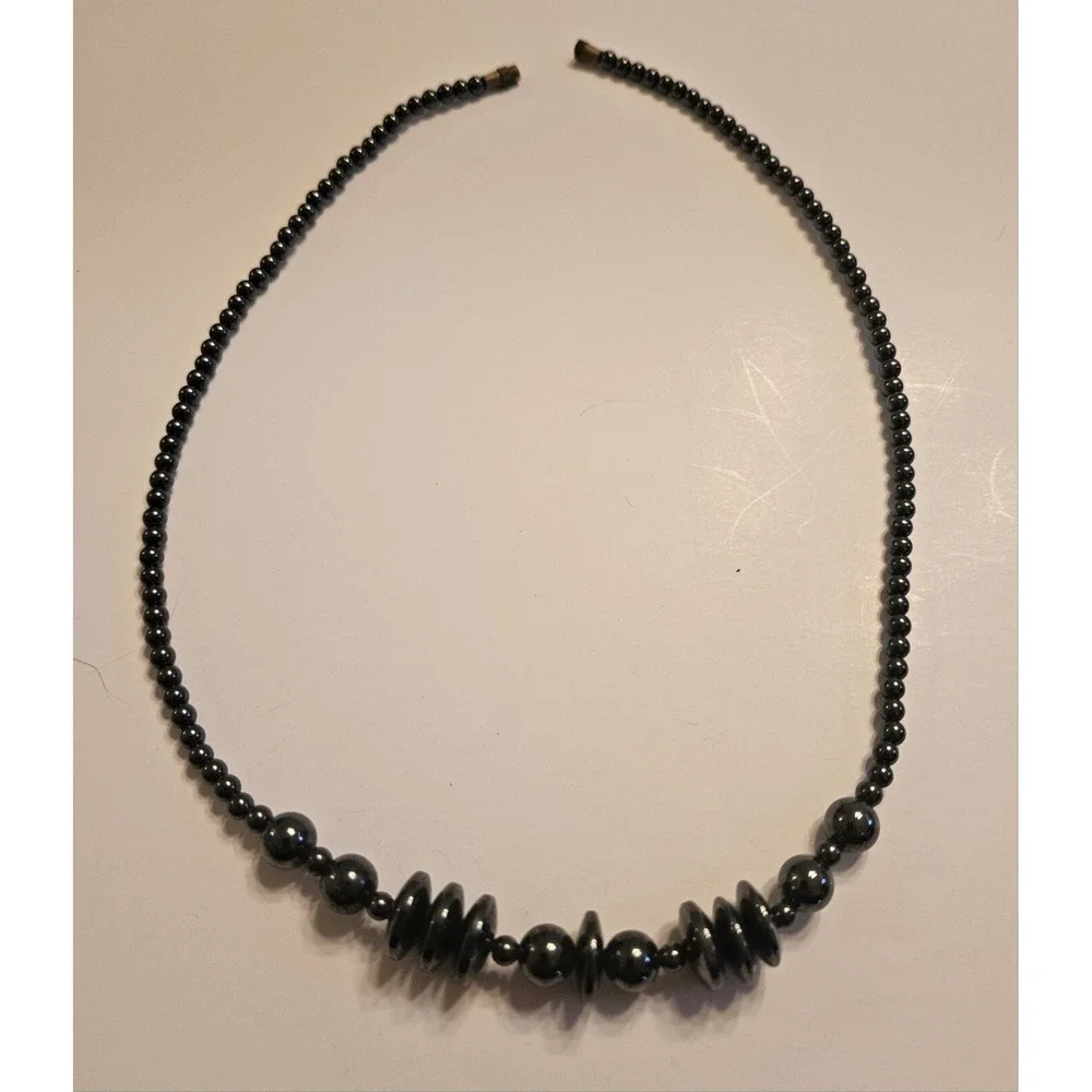 Healing Hematite Necklace Boho Artsy Gemstone